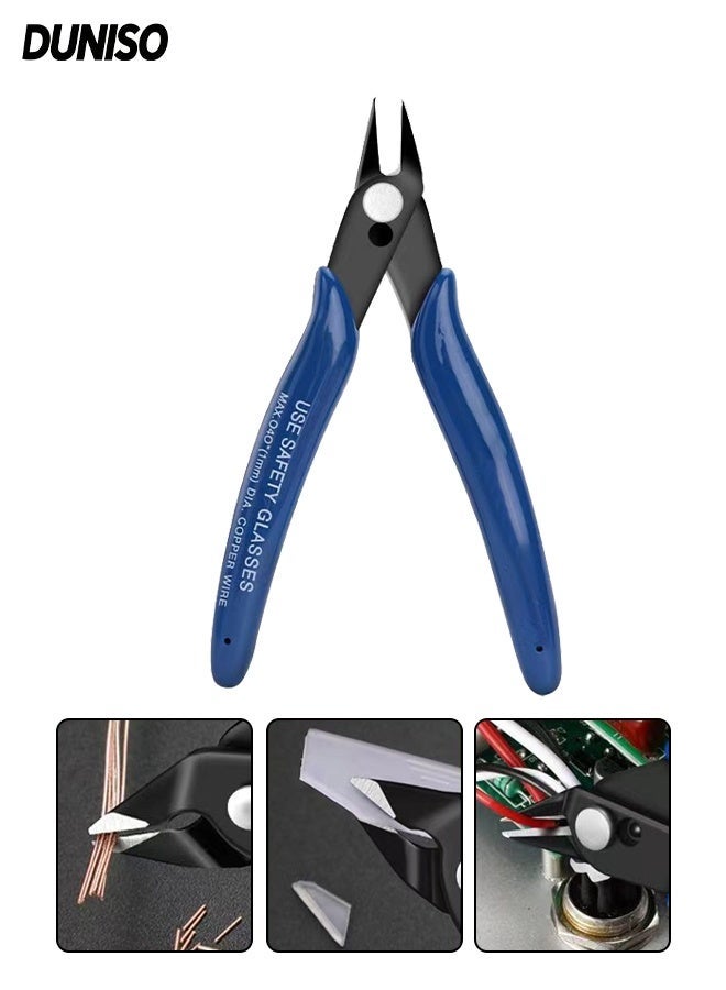 DUNISO Wire Cutters,Side Cutters Flush Cut Pliers,with Non-Slip Handle,Durable, Sturdy, and Labor-Saving,for Electronics, Jewelry, 3D Printing, and Crafts,Trim Copper Wires and Plastic Burrs ﻿ ﻿ - Image 1